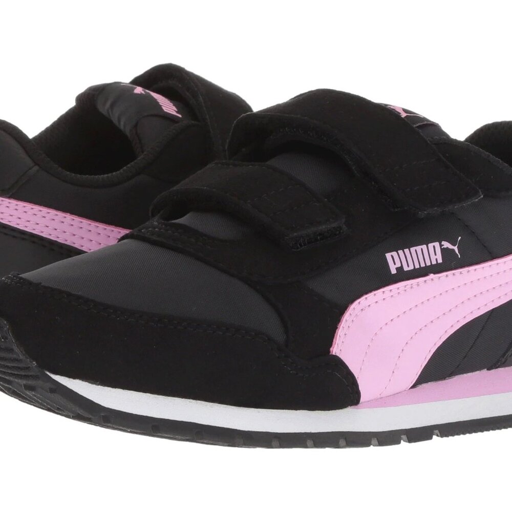 SOLD: Brand new in box Puma sneakers, black/purple, size 11 kids